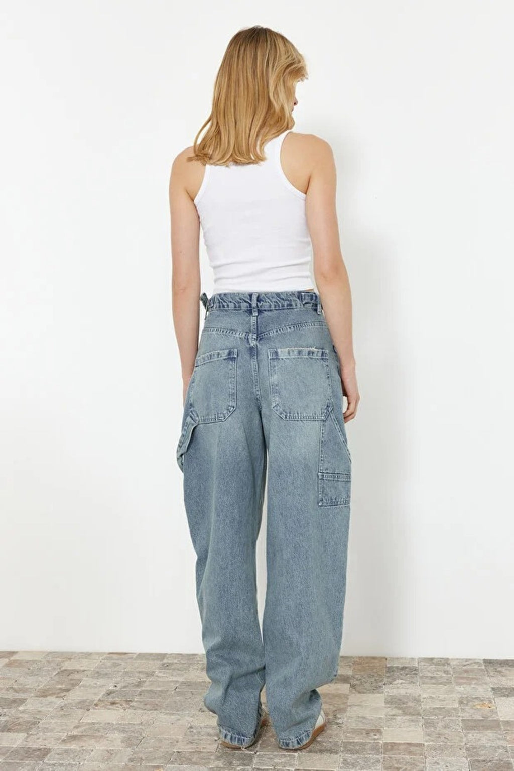 High Waist Carpenter Loose Baggy Jeans