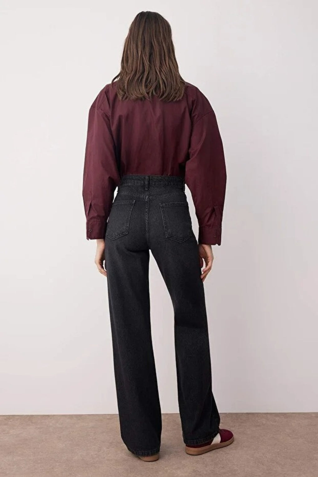 High Waist Wide Leg Smoke Jean