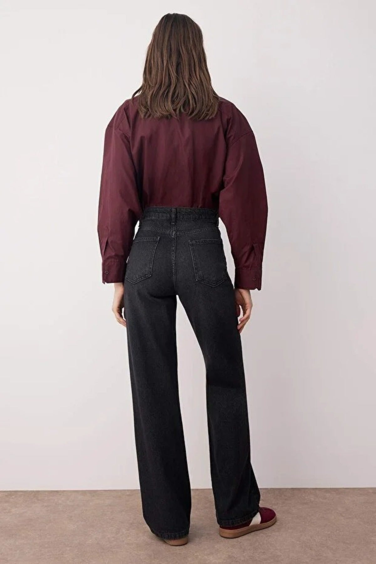 High Waist Wide Leg Smoke Jean