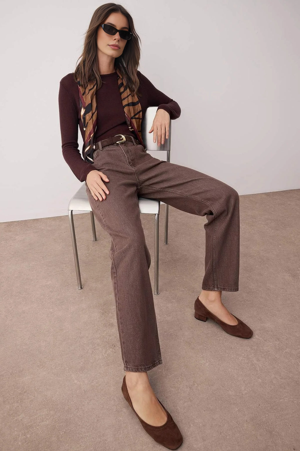 Vintage Wash High Waist Straight Leg Jean