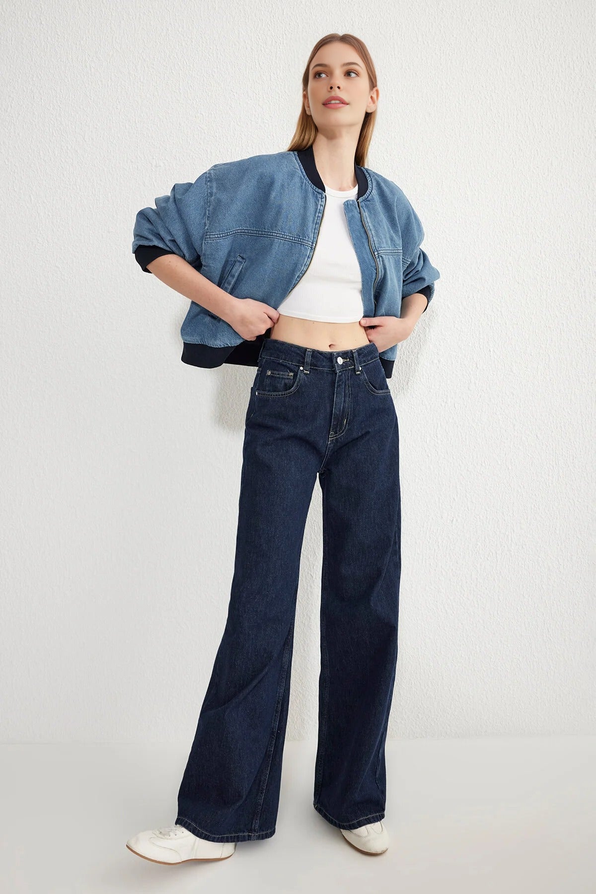 Normal Waist Wide Leg Jeans