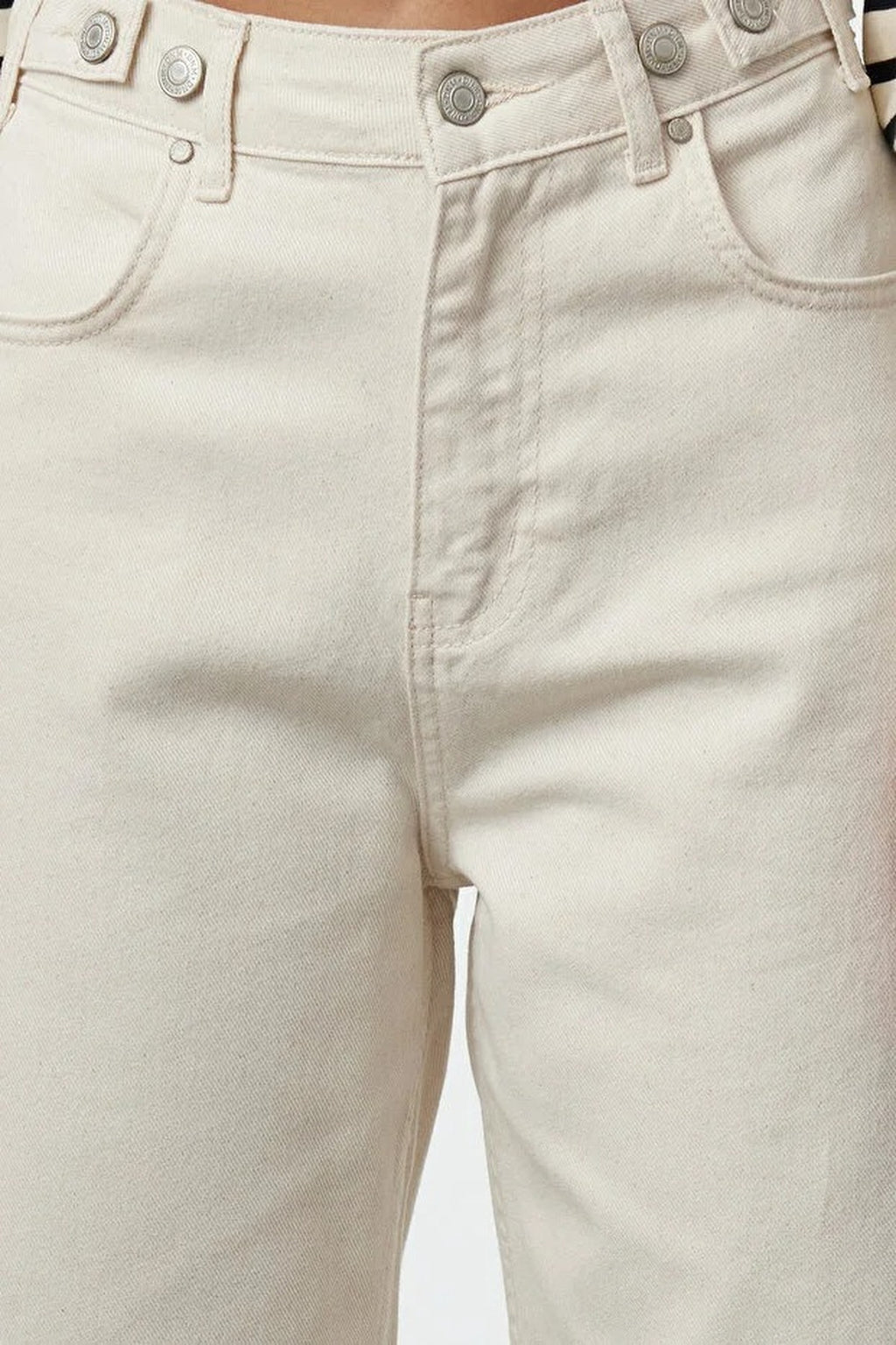 High Waist Wide Leg Jeans with Waist Detail