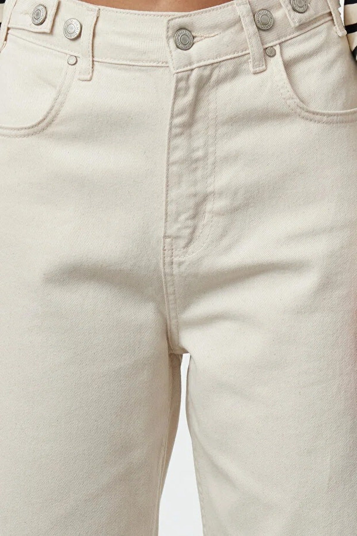 High Waist Wide Leg Jeans with Waist Detail