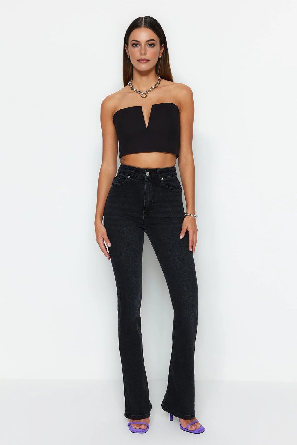 High Waist Comfort Flare Jeans