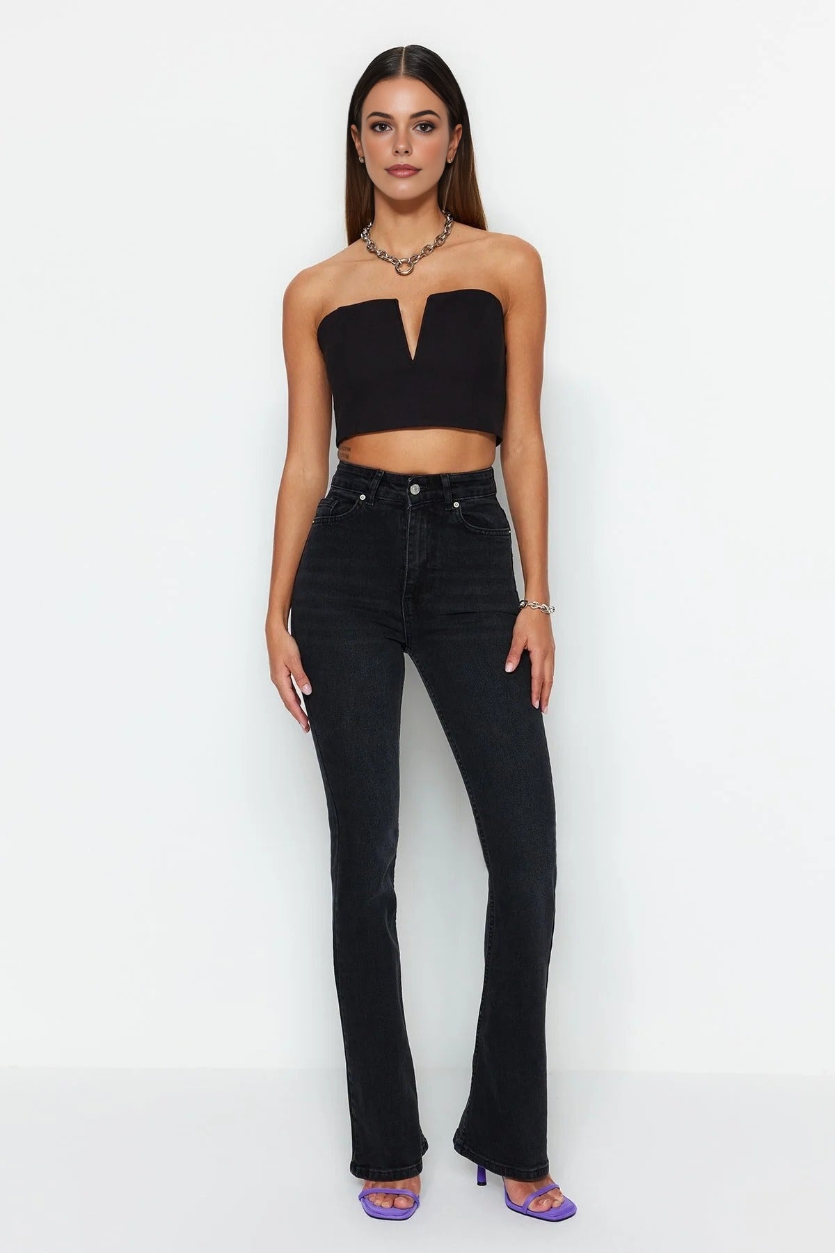High Waist Comfort Flare Jeans