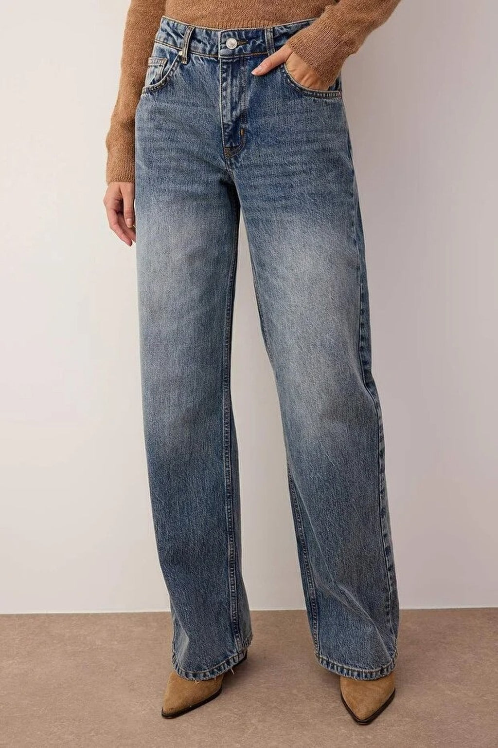 Normal Waist Wide Leg Jeans