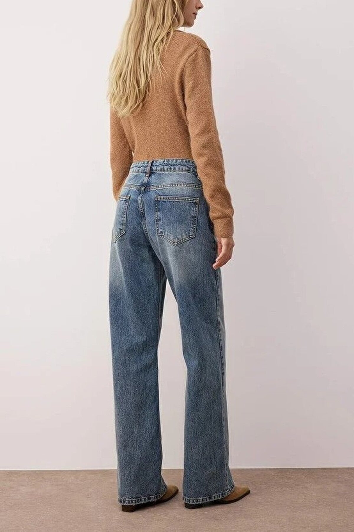 Normal Waist Wide Leg Jeans