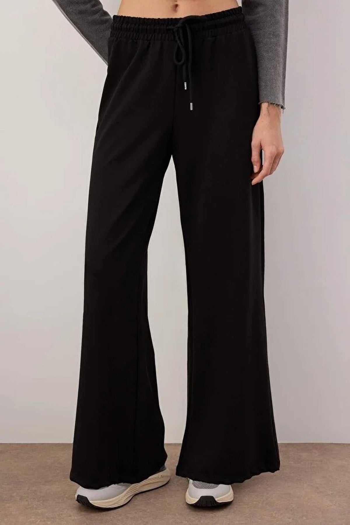 Cotton Wide Leg Thin Knit Jogger