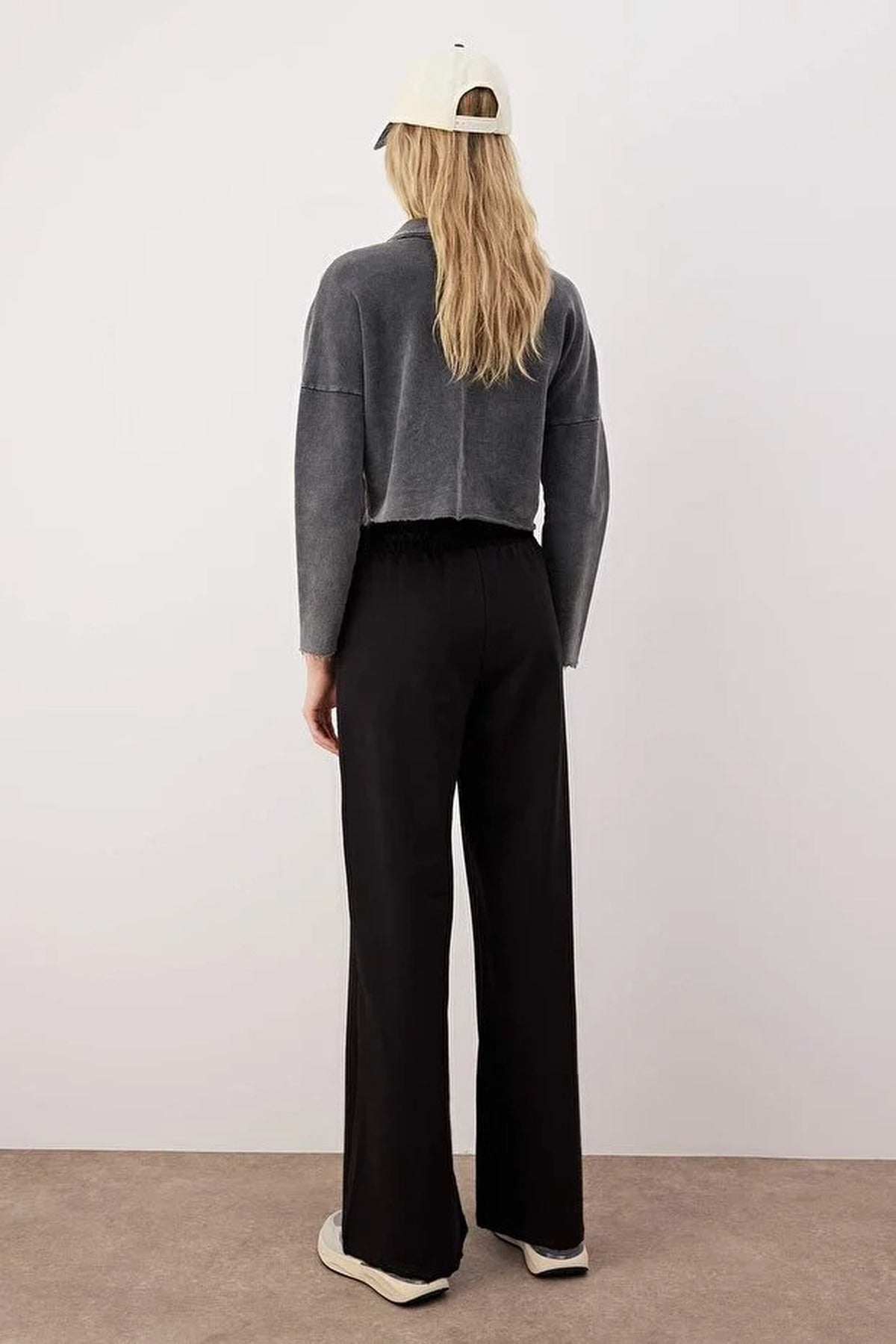 Cotton Wide Leg Thin Knit Jogger