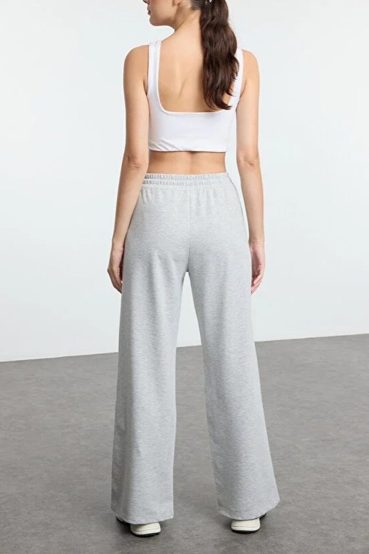 Cotton Wide Leg Thin Knit Jogger