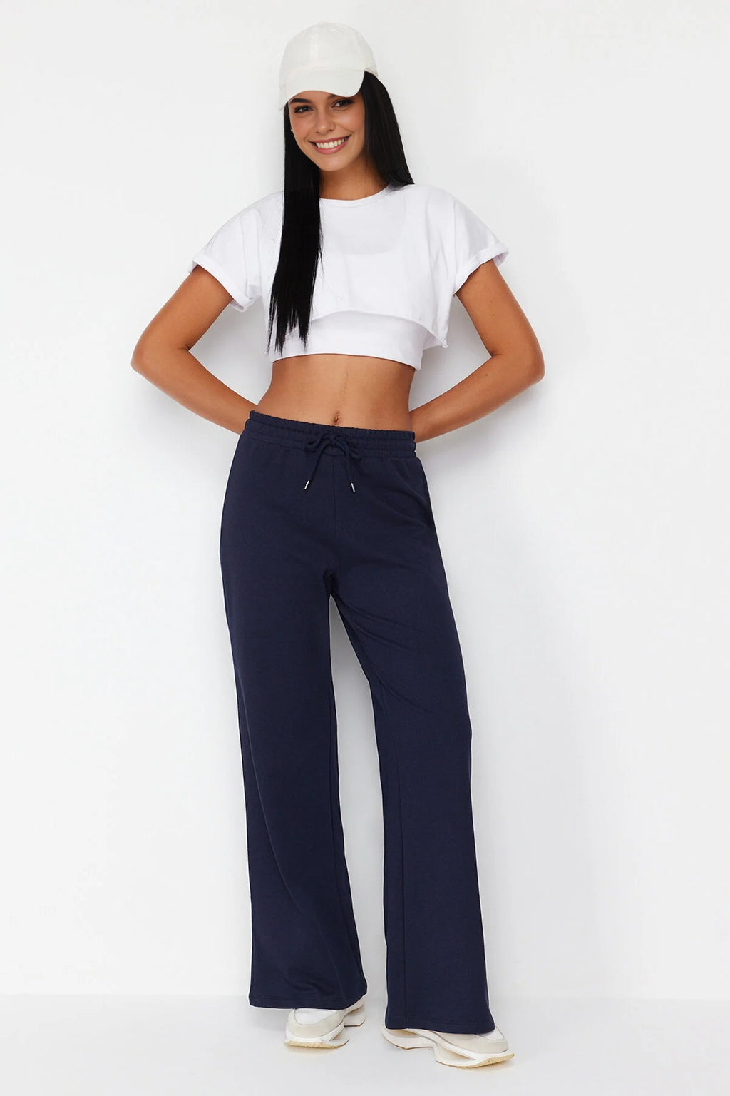 Cotton Wide Leg Thin Knit Jogger