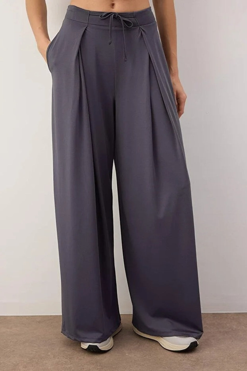 Pleated Scuba Fabric Sport Knit Jogger