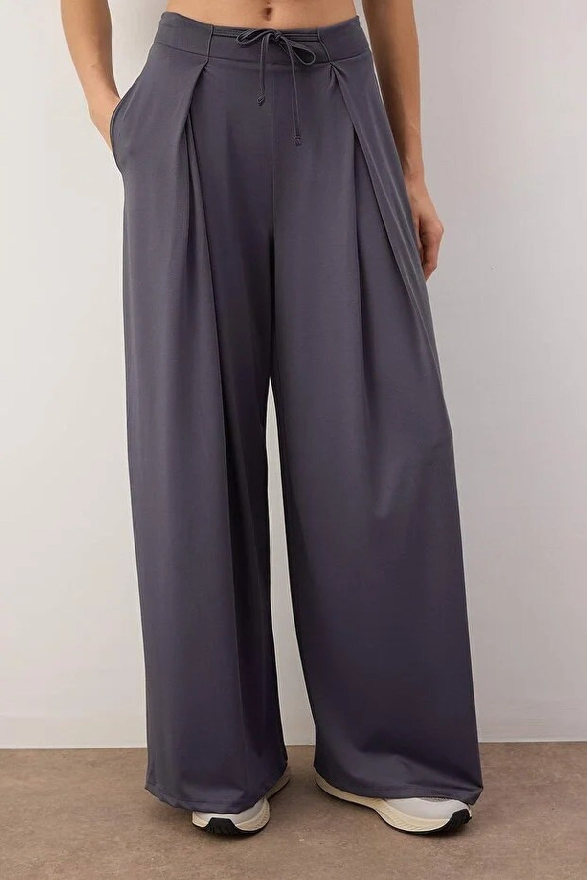 Pleated Scuba Fabric Sport Knit Jogger