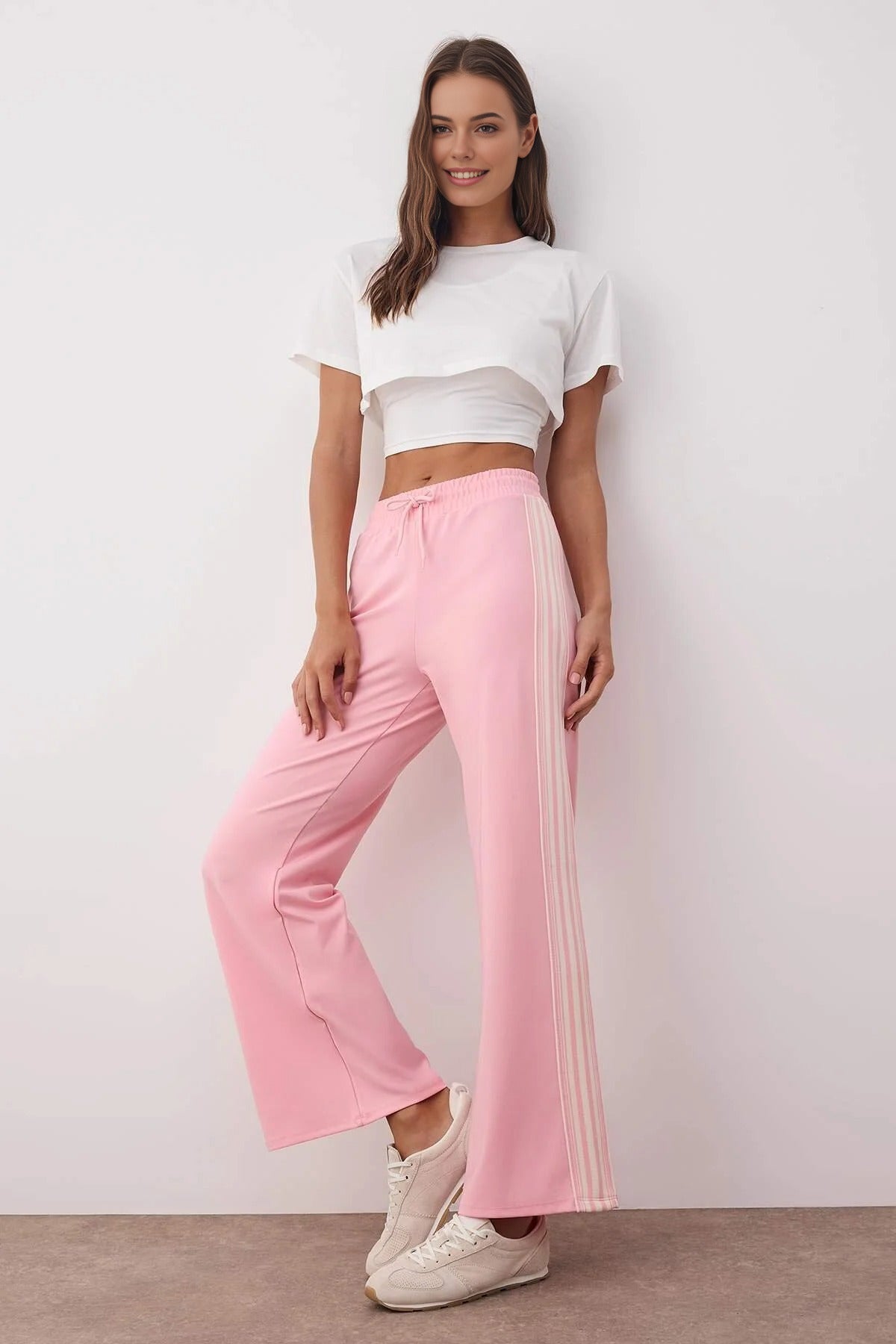 Striped Scuba Fabric Sport Knit Jogger