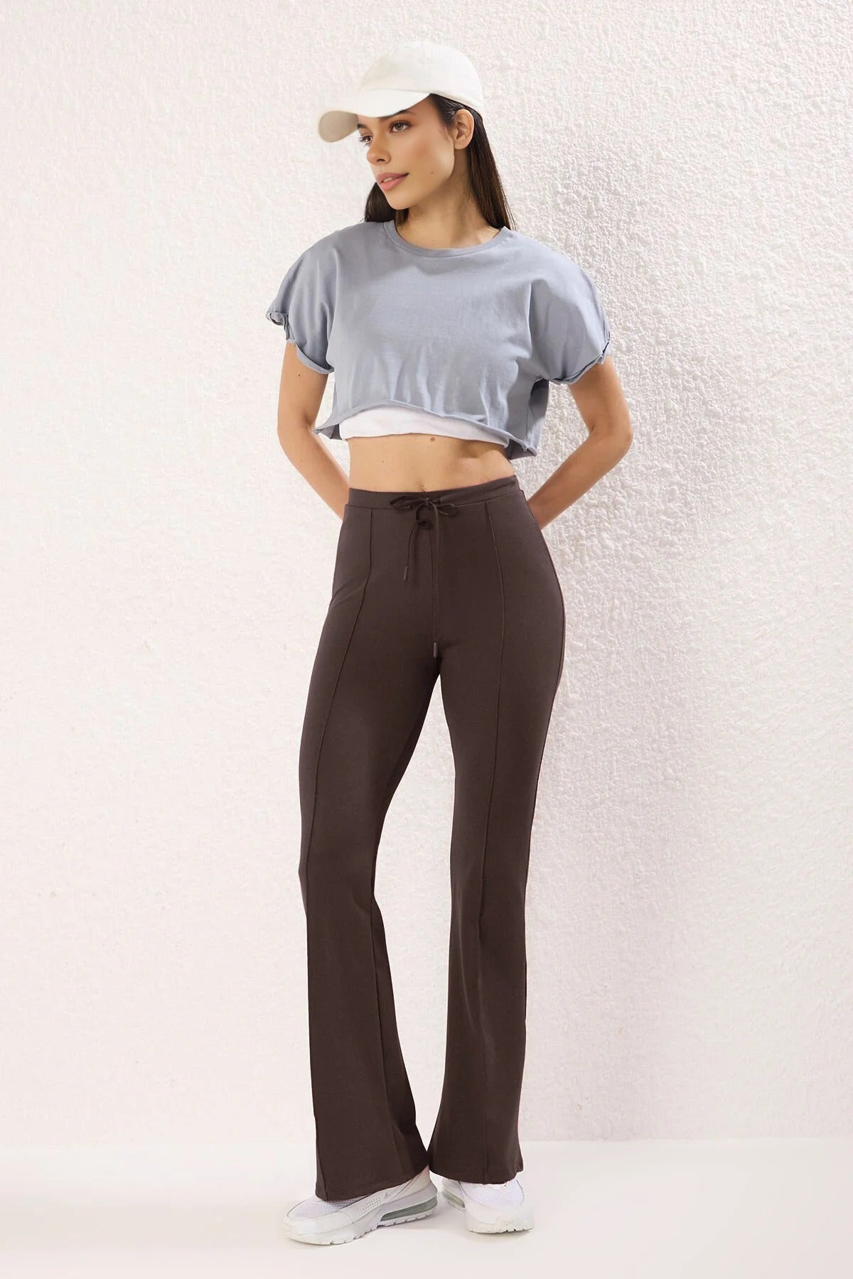 Scuba Fabric Knitted Jogger with Tie Detail