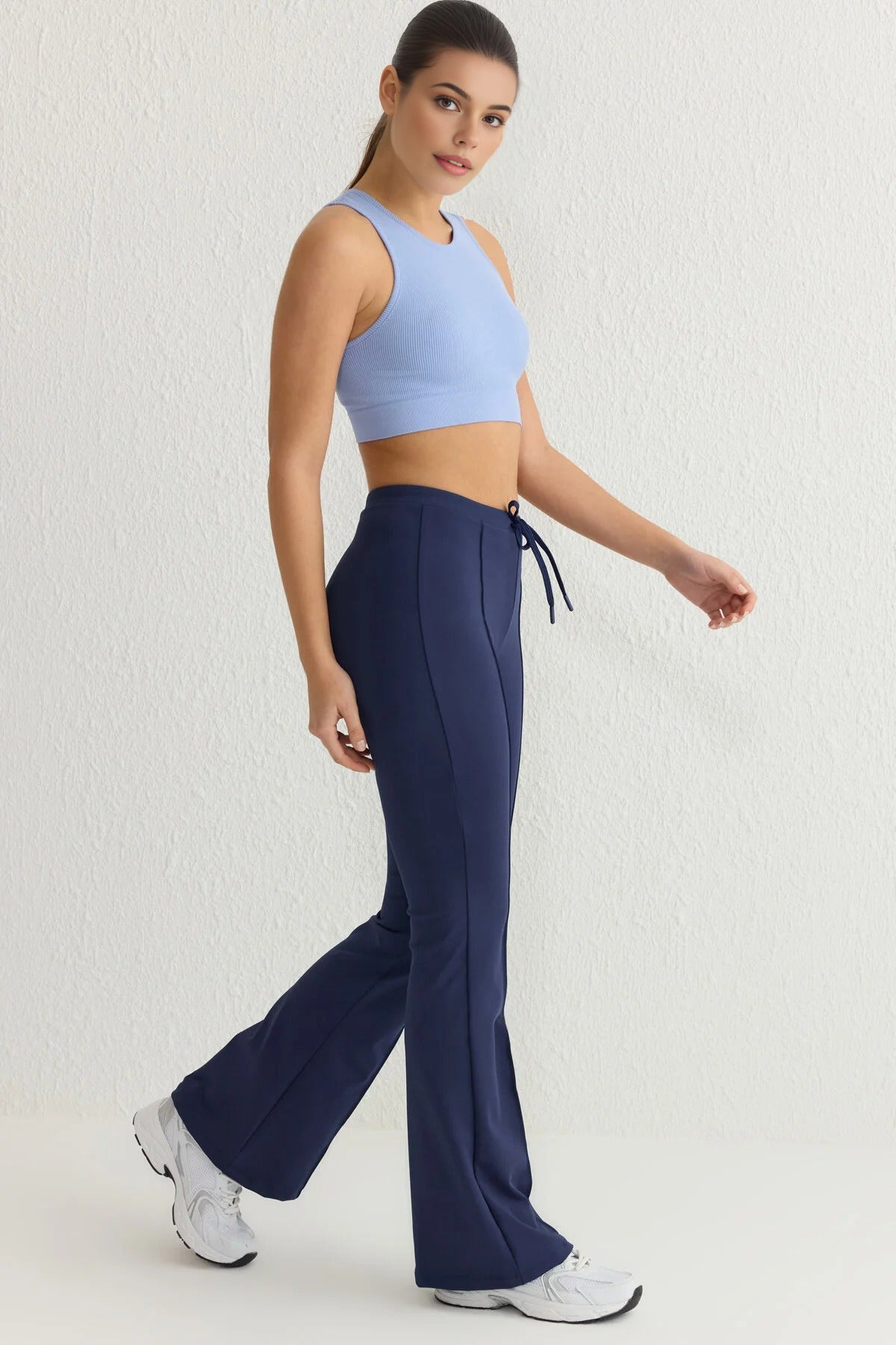 Scuba Fabric Knitted Jogger with Tie Detail