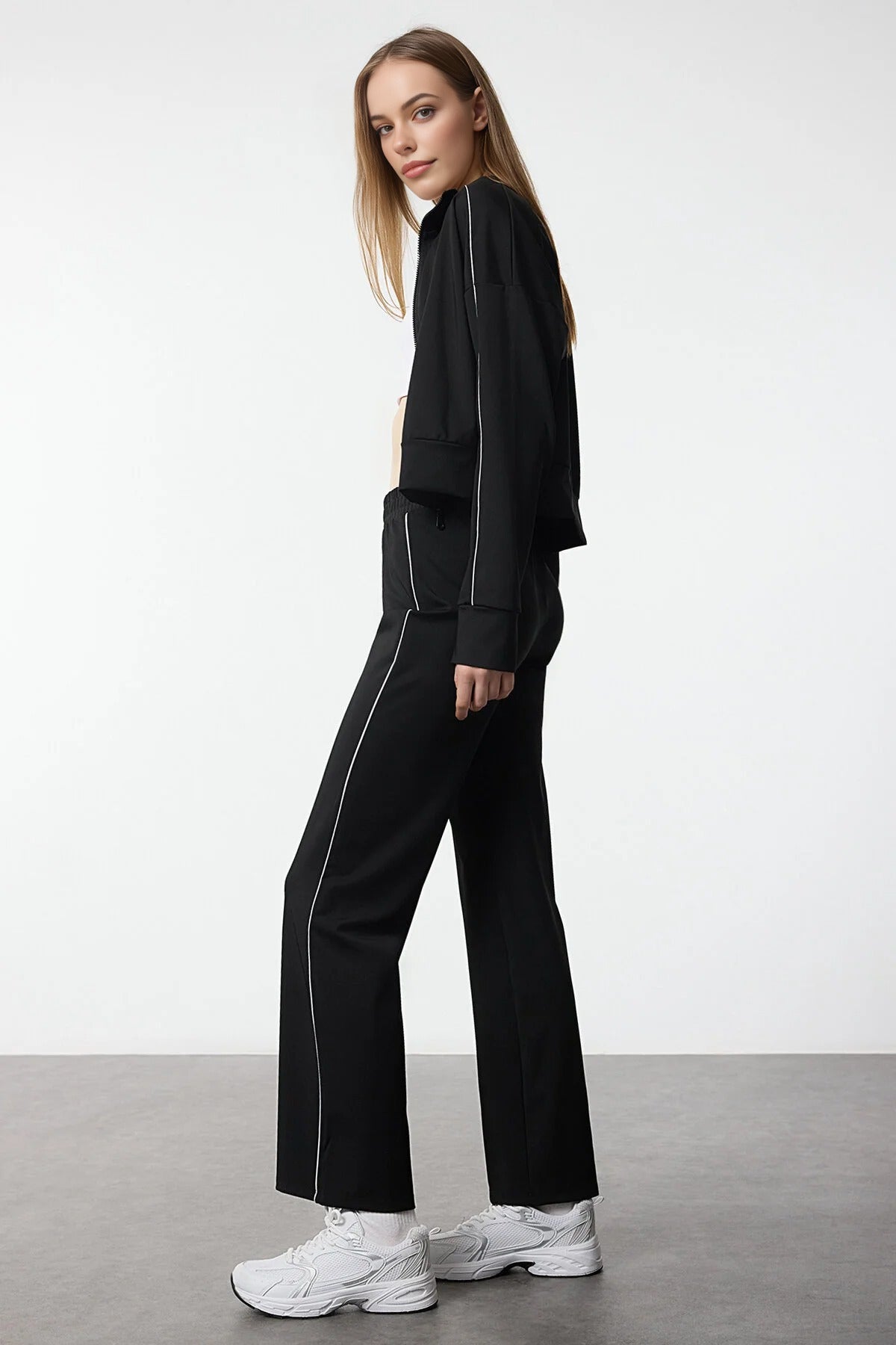 Scuba Fabric Knitted Sports Jogger with Trim