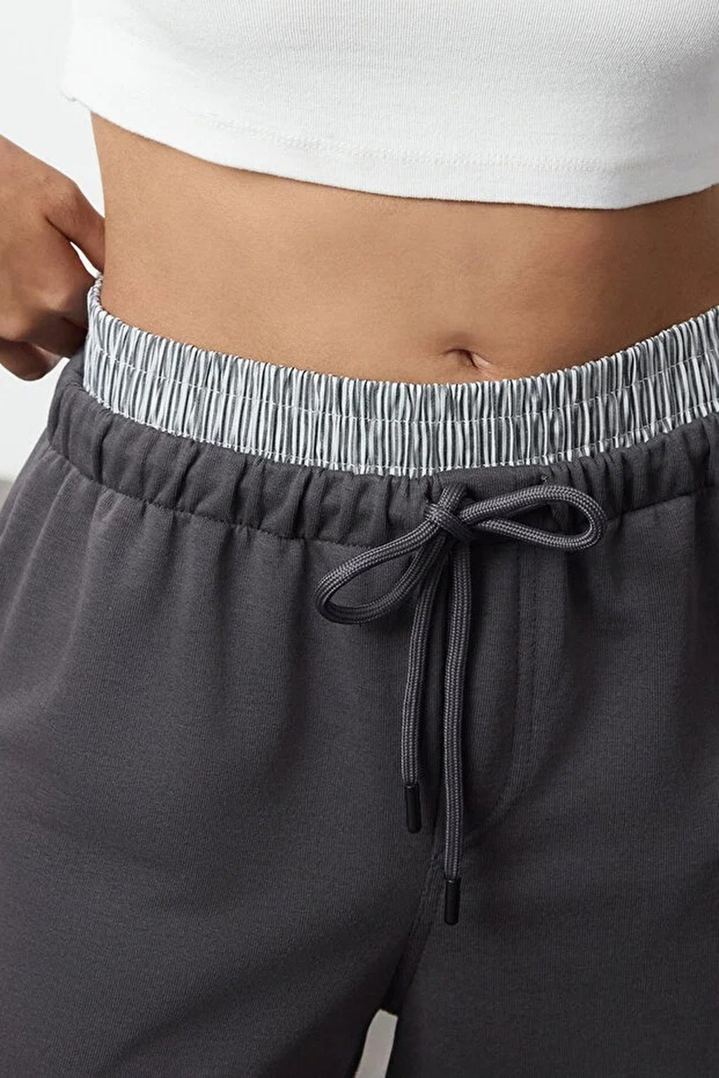 Straight Knit Jogger with Elastic Waist Detail