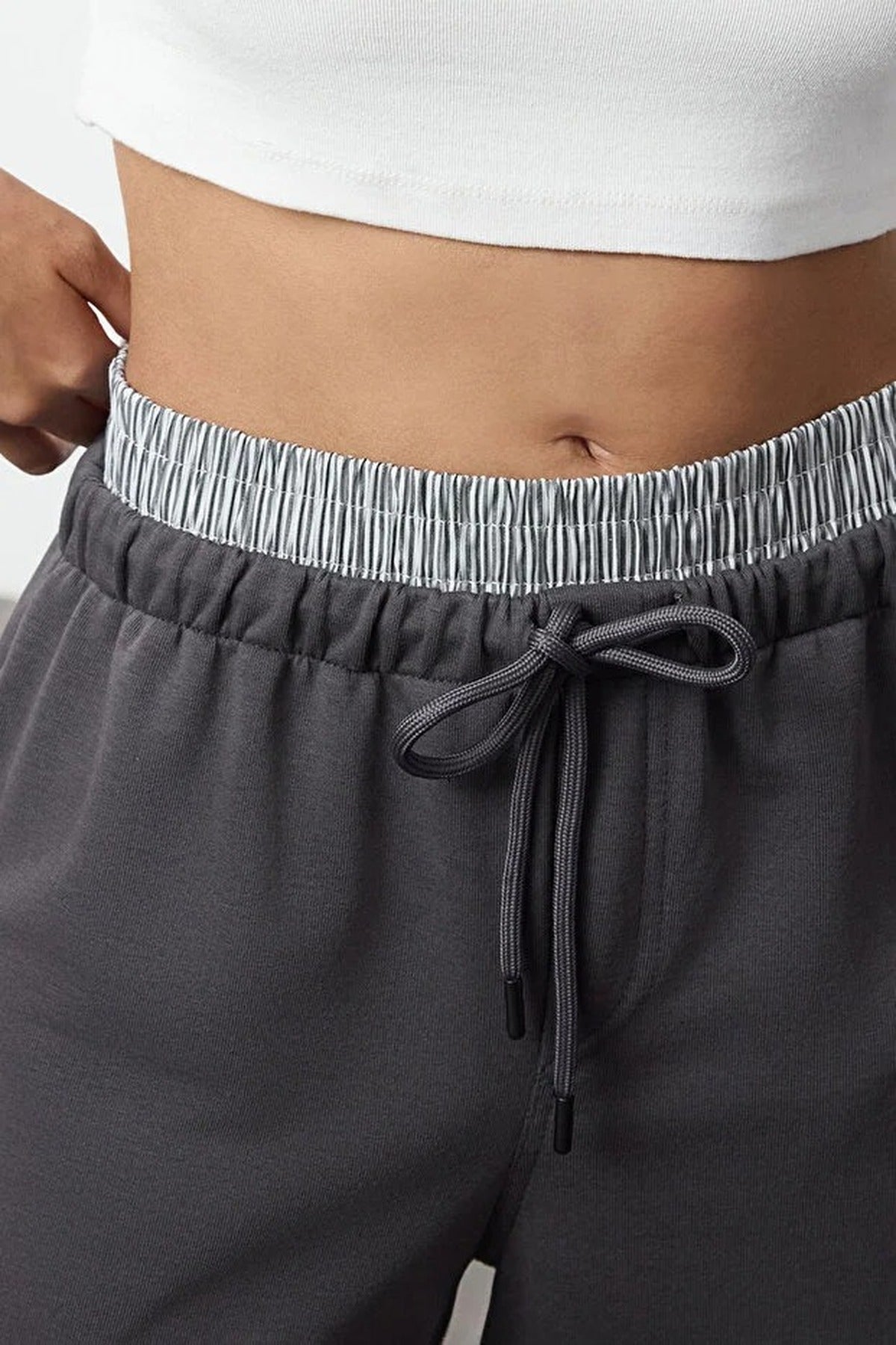 Straight Knit Jogger with Elastic Waist Detail