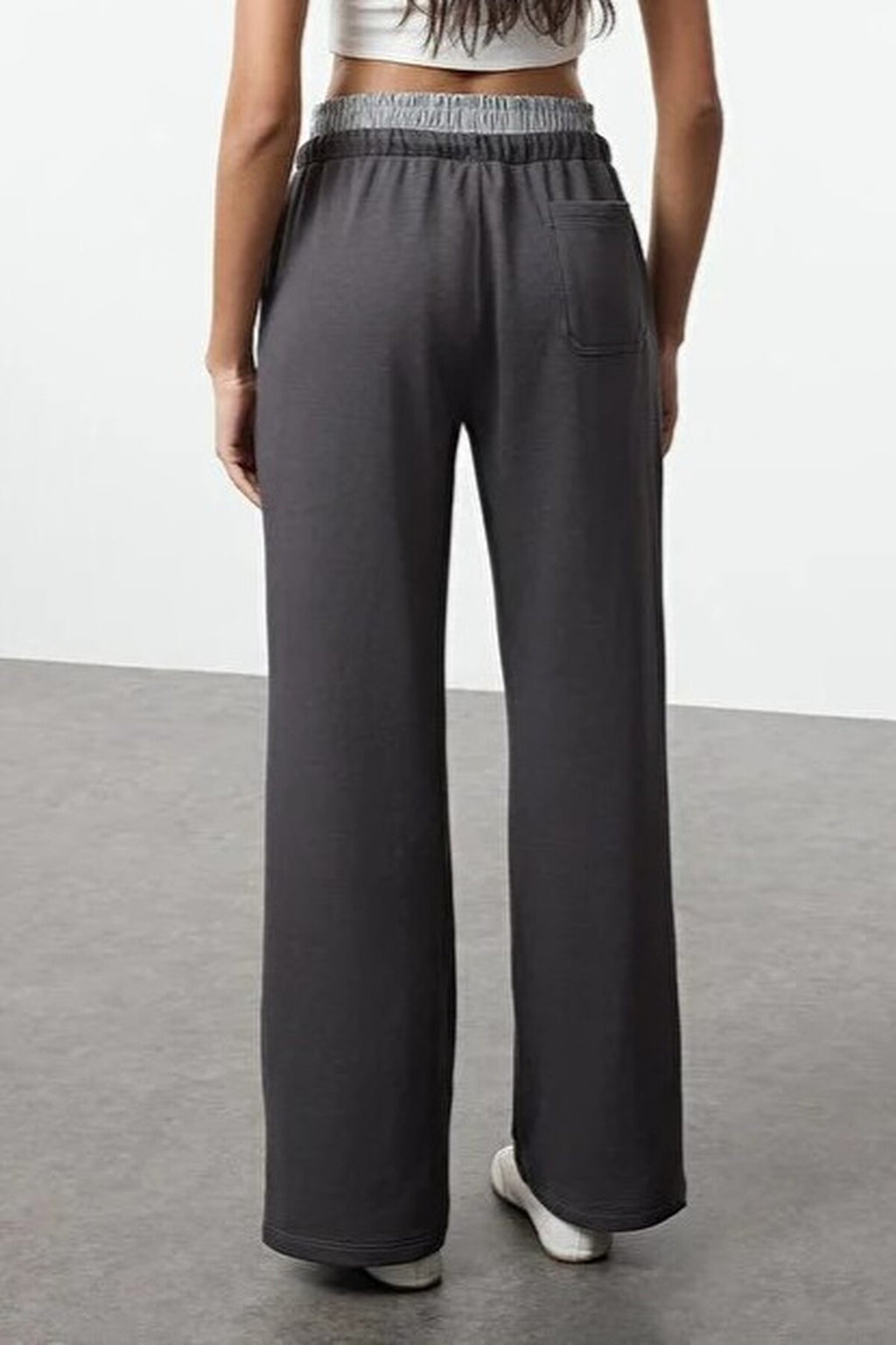 Straight Knit Jogger with Elastic Waist Detail