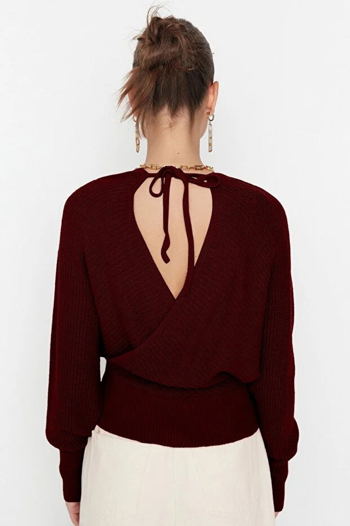 Wrap Front Knitted Jumper