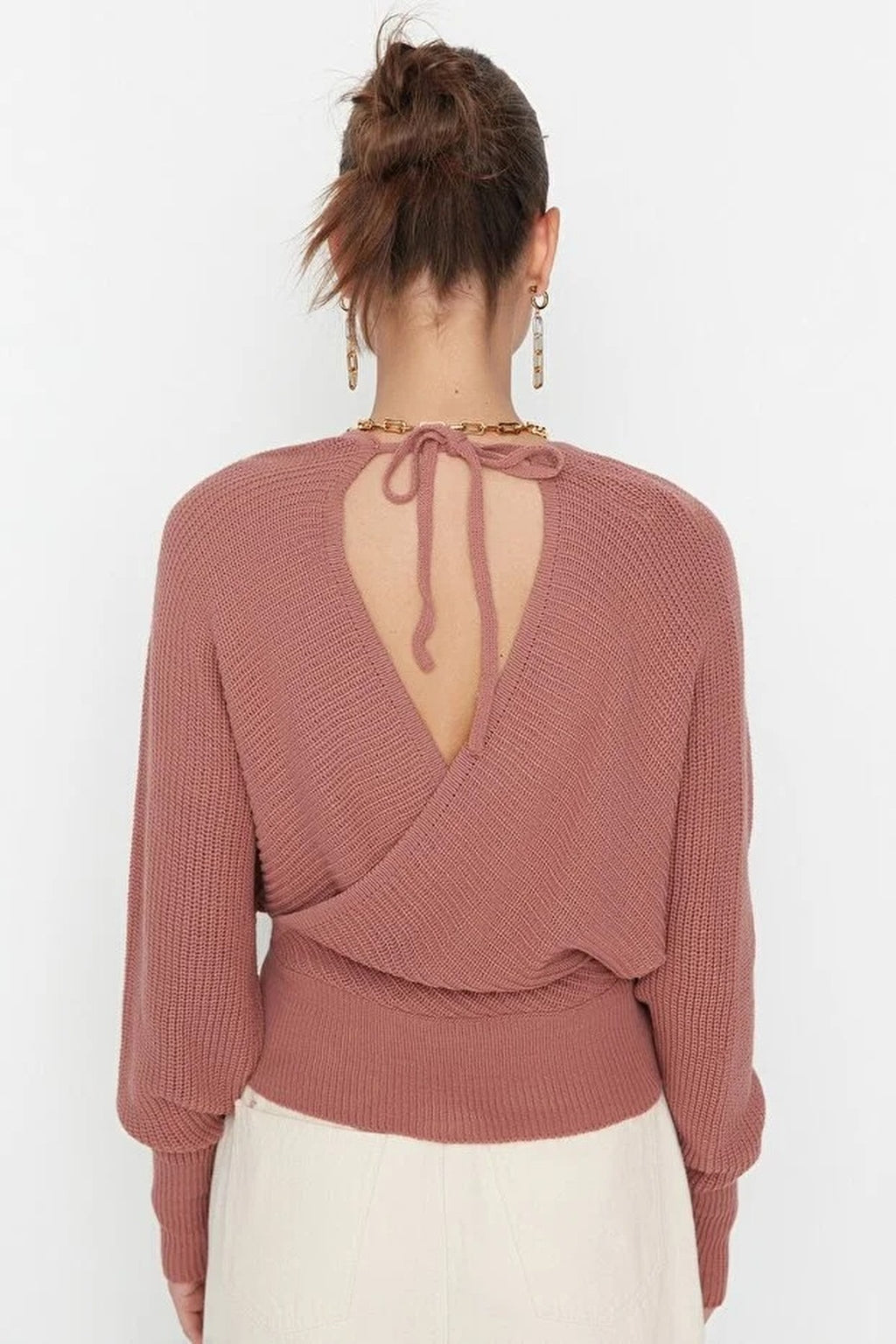 Wrap Front Knitted Jumper