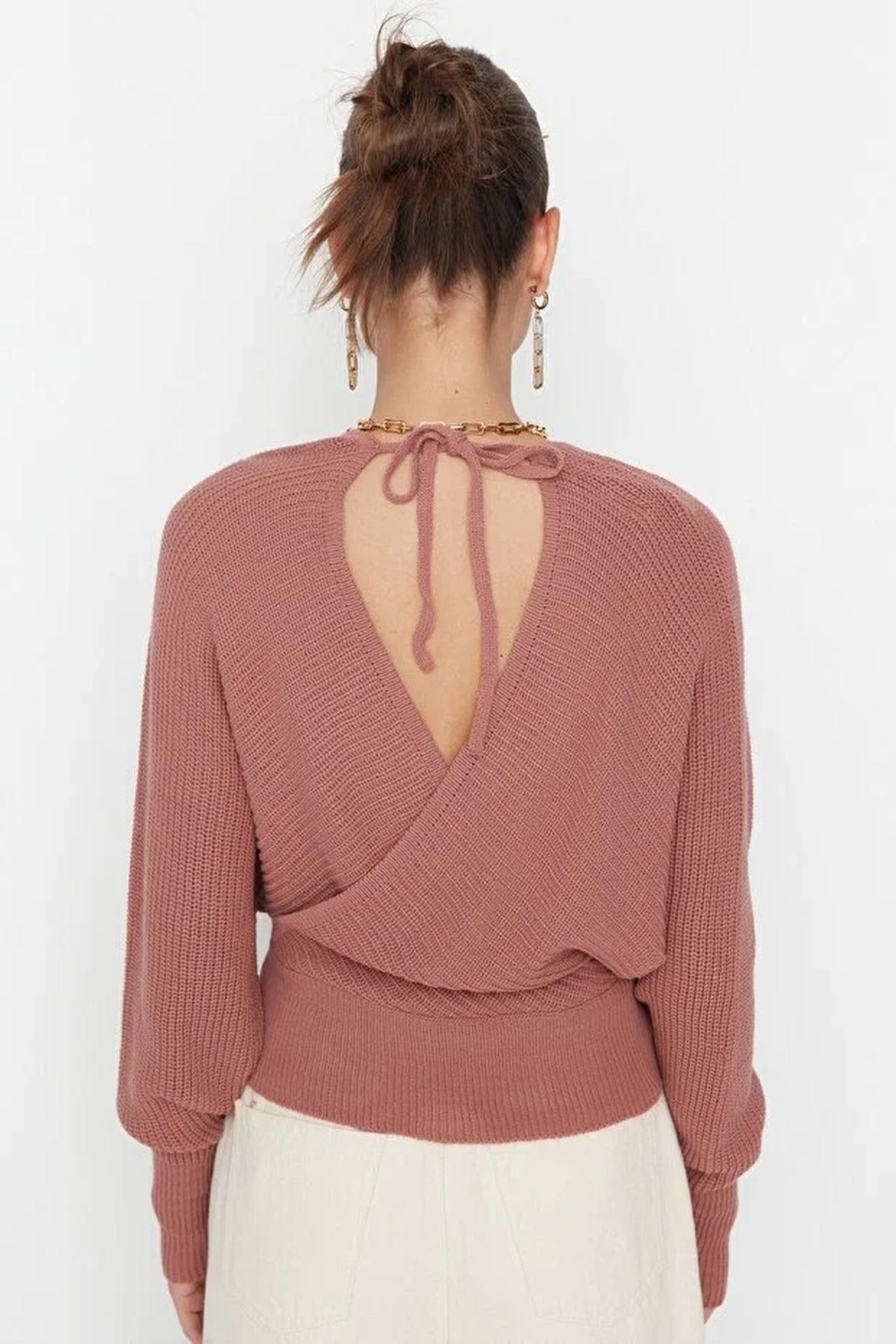Wrap Front Knitted Jumper