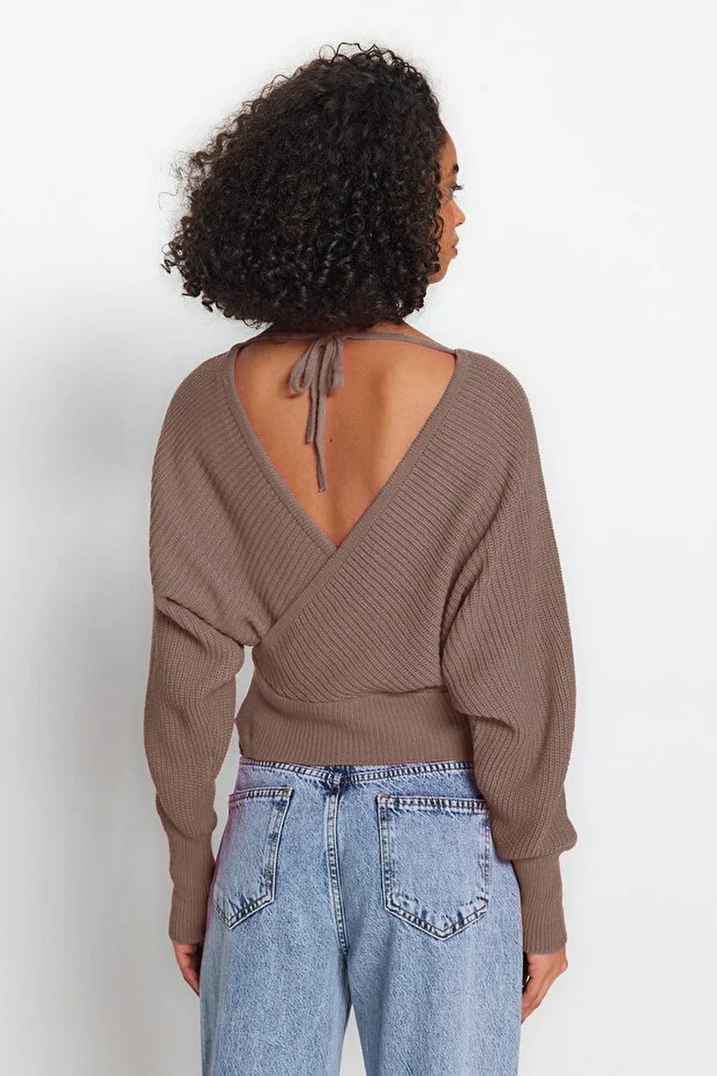Wrap Front Knitted Jumper