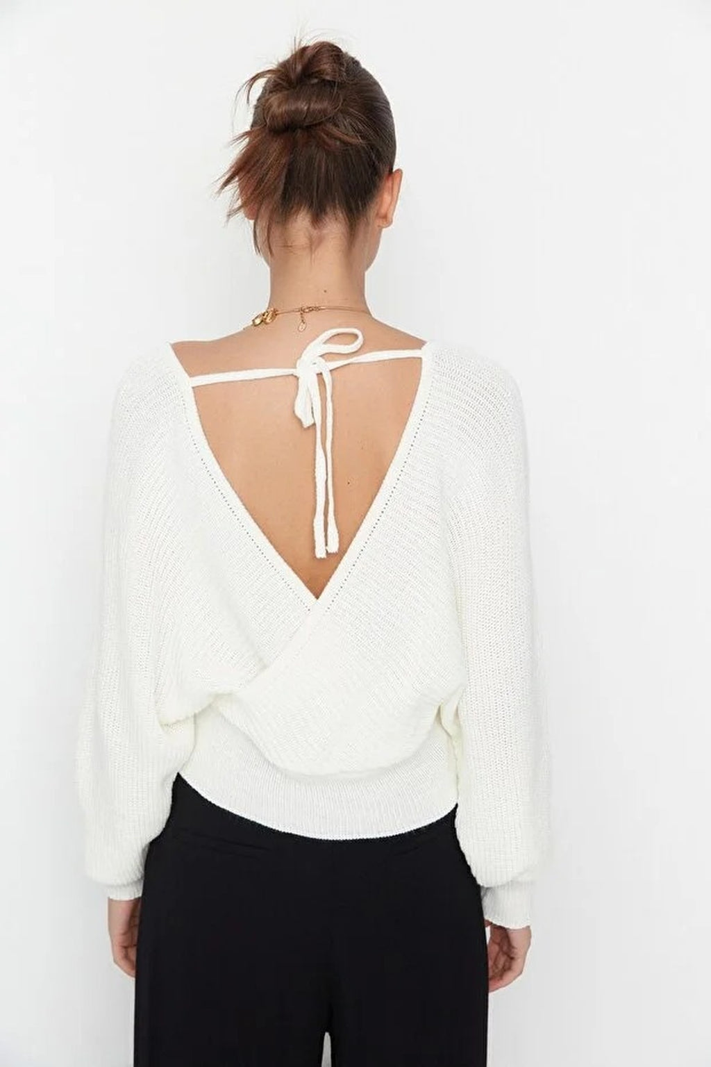 Wrap Front Knitted Jumper
