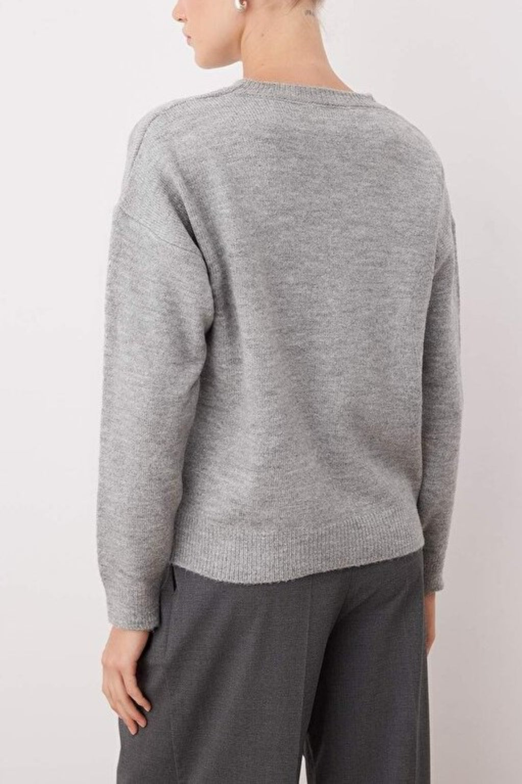 Soft-Textured Floral Patterned Knit Sweater