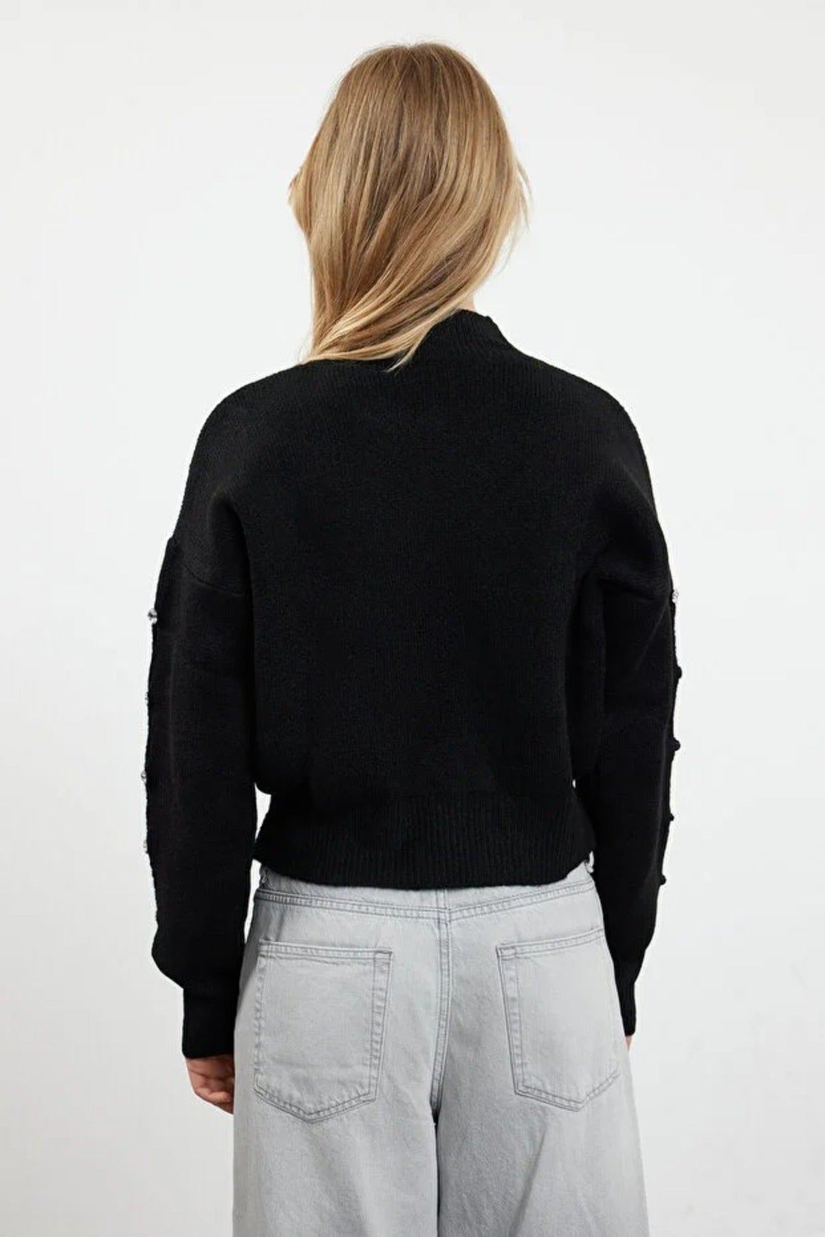 Soft Textured Button Detailed Knit Sweater