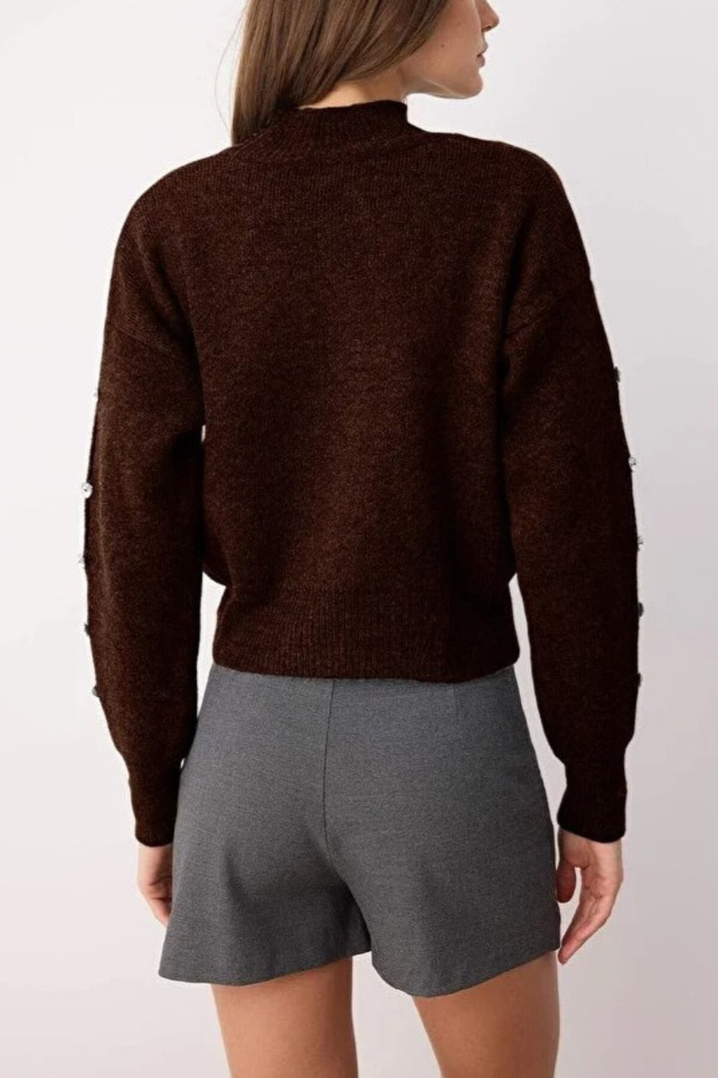 Soft Textured Button Detailed Knit Sweater