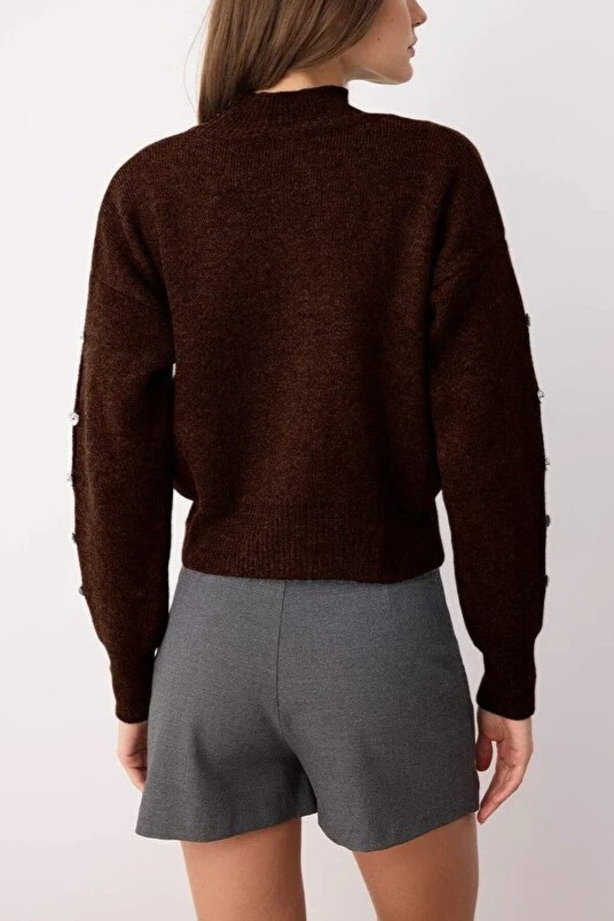 Soft Textured Button Detailed Knit Sweater