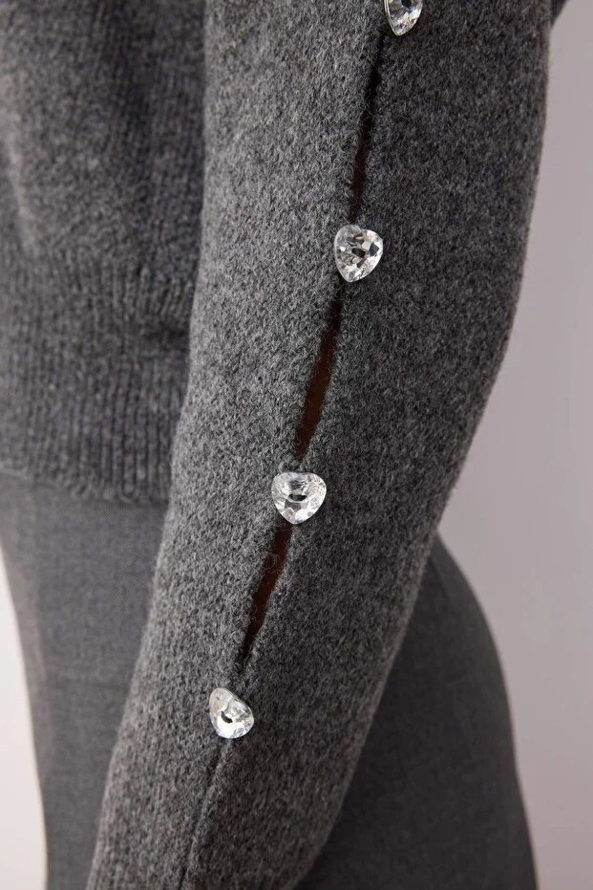 Soft Textured Button Detailed Knit Sweater