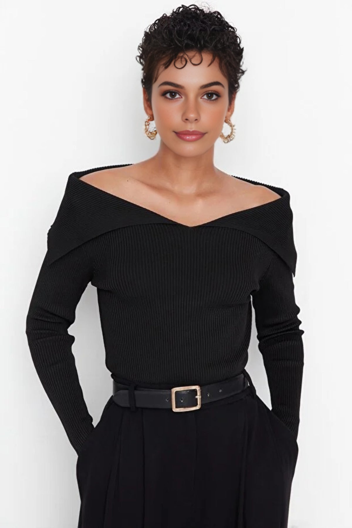 Carmen Collar Knit Sweater