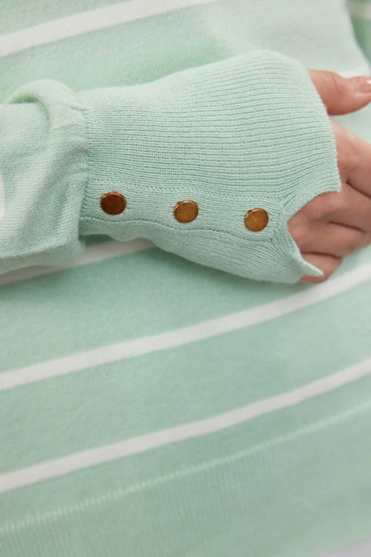 Crew Neck Striped Knit Sweater