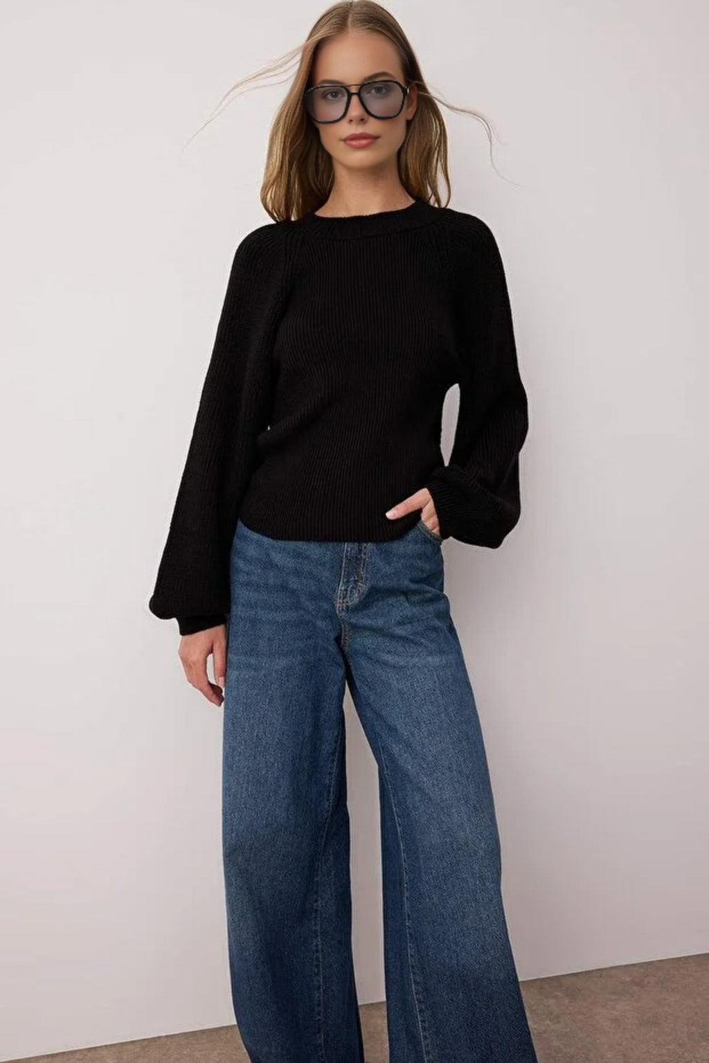 Knit Sweater with Back Cut Out Detail