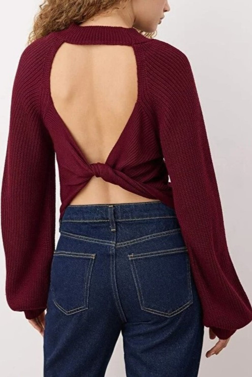 Knit Sweater with Back Cut Out Detail