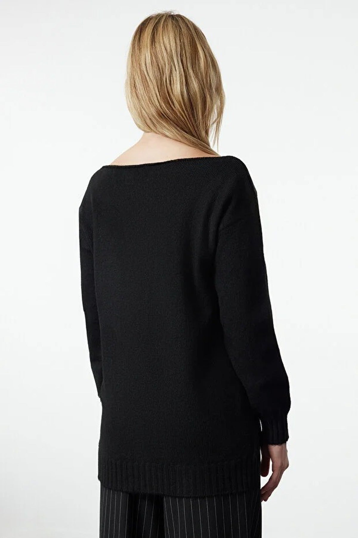 Boat Neck Basic Knit Sweater