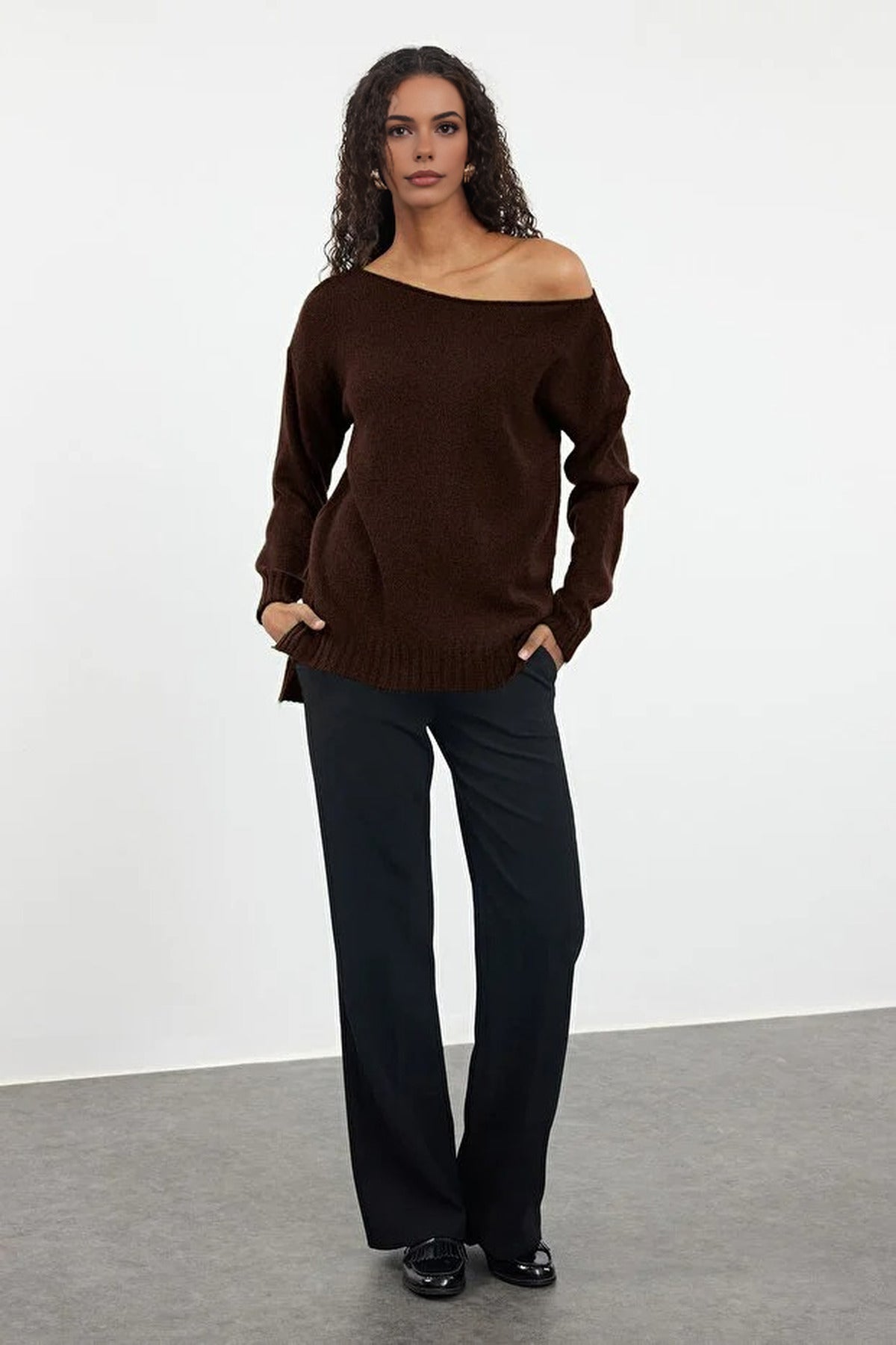 Boat Neck Basic Knit Sweater