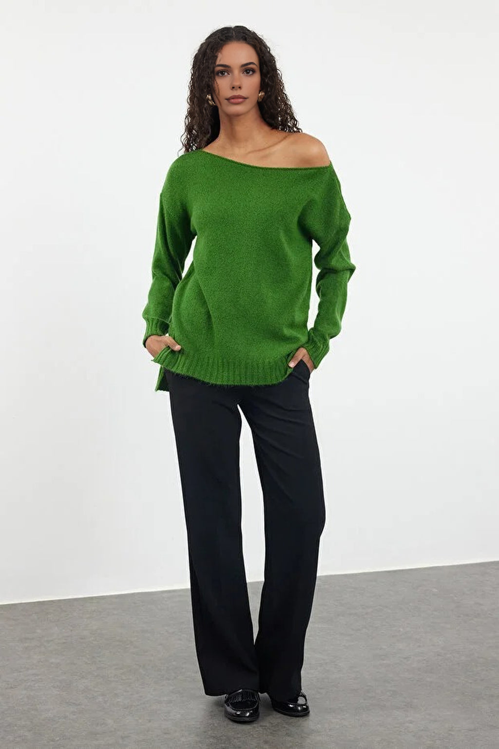 Boat Neck Basic Knit Sweater