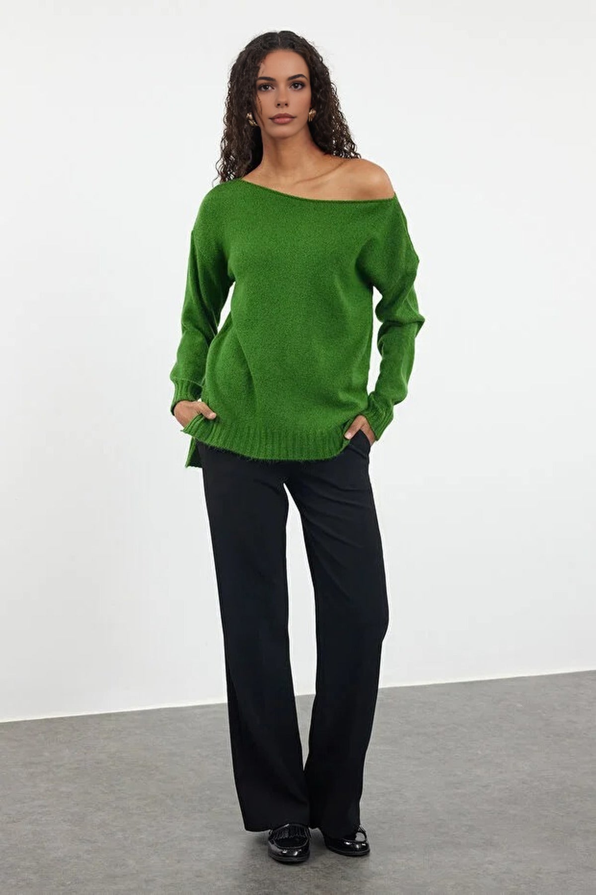 Boat Neck Basic Knit Sweater