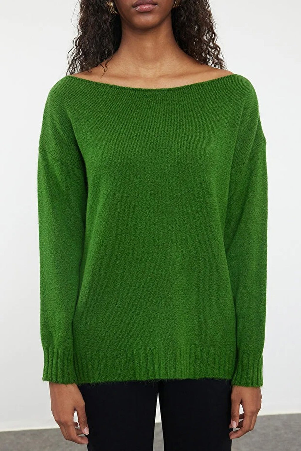 Boat Neck Basic Knit Sweater