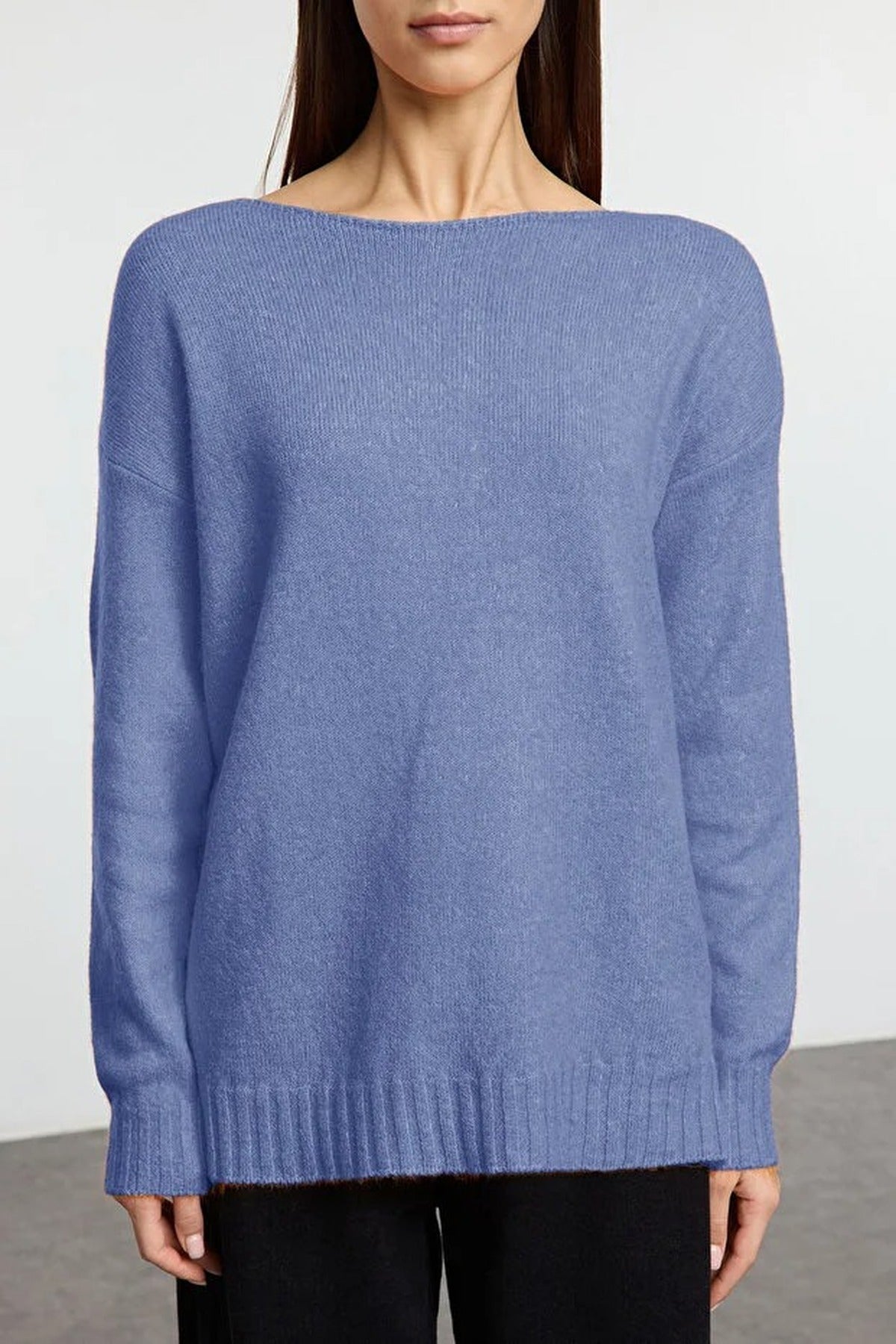 Boat Neck Basic Knit Sweater