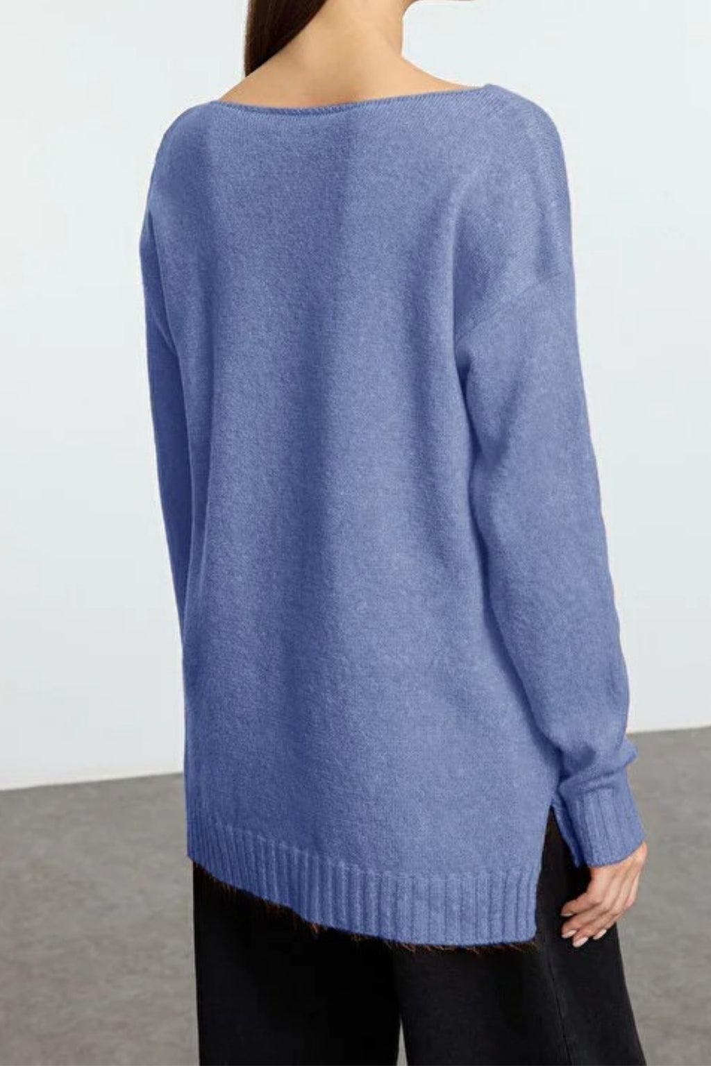 Boat Neck Basic Knit Sweater