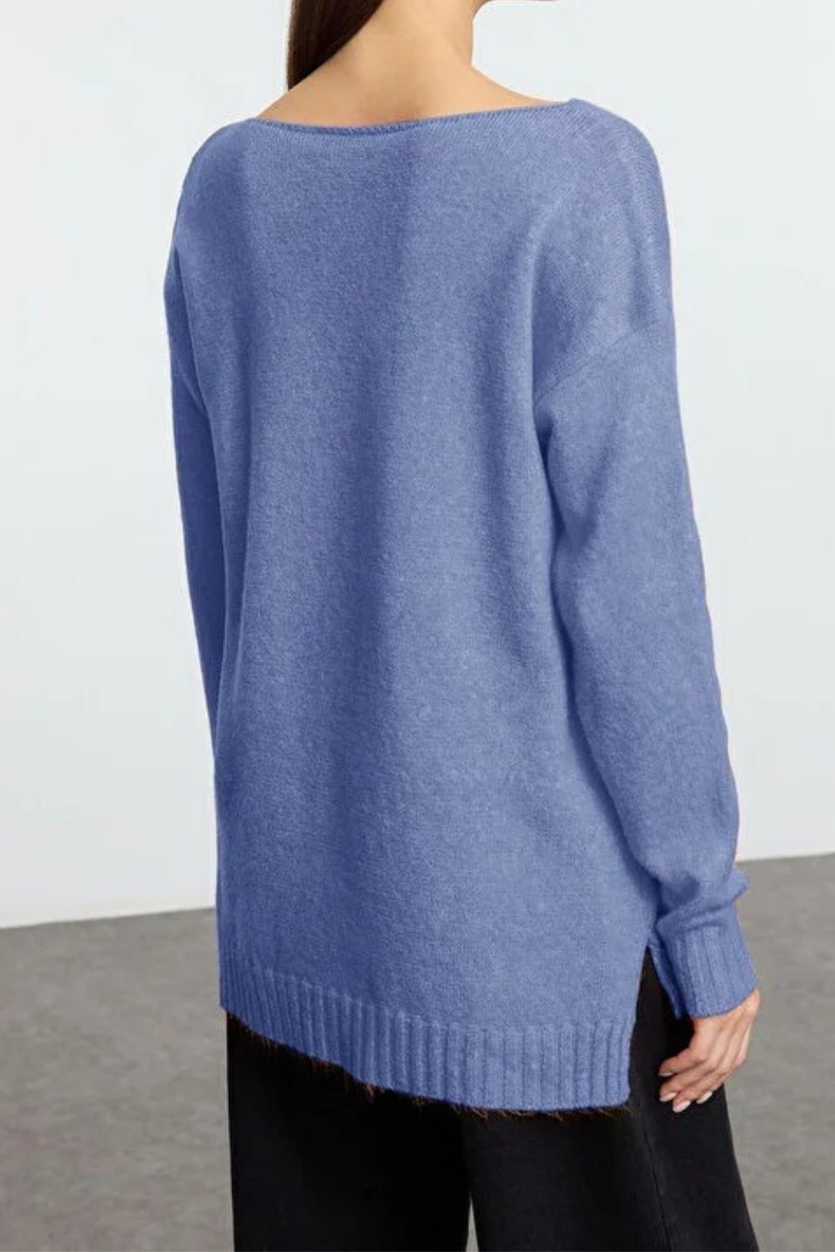 Boat Neck Basic Knit Sweater