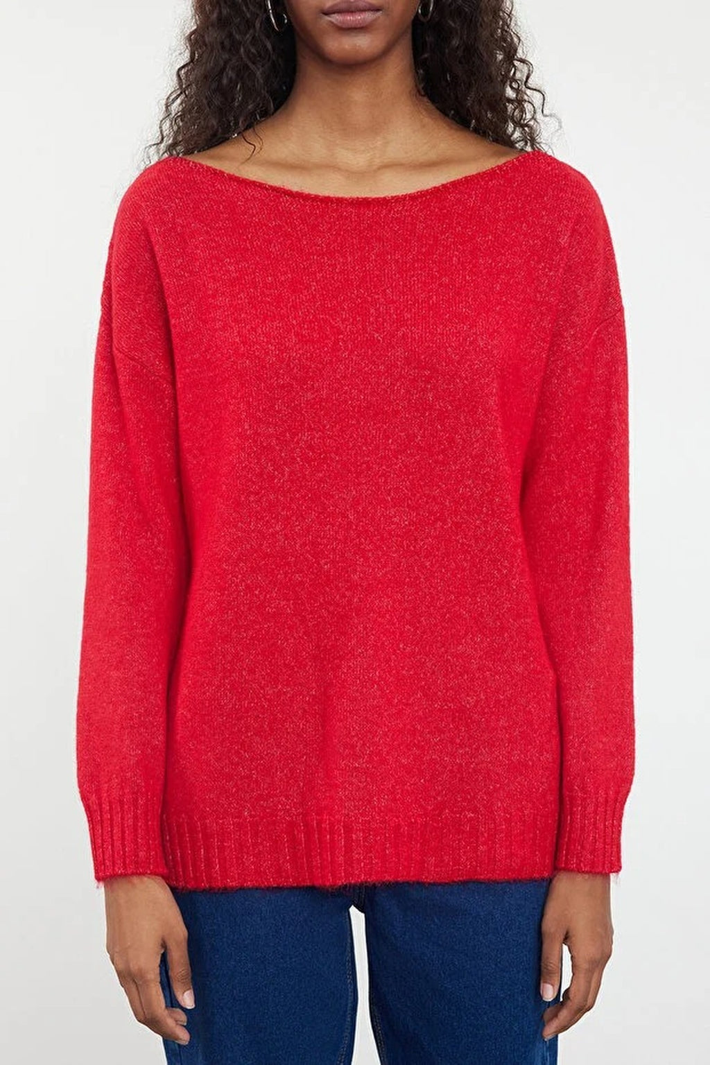 Boat Neck Basic Knit Sweater