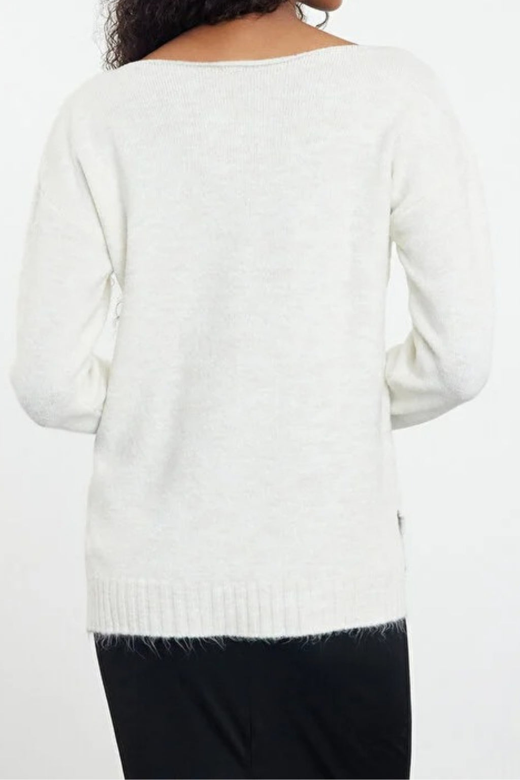 Boat Neck Basic Knit Sweater