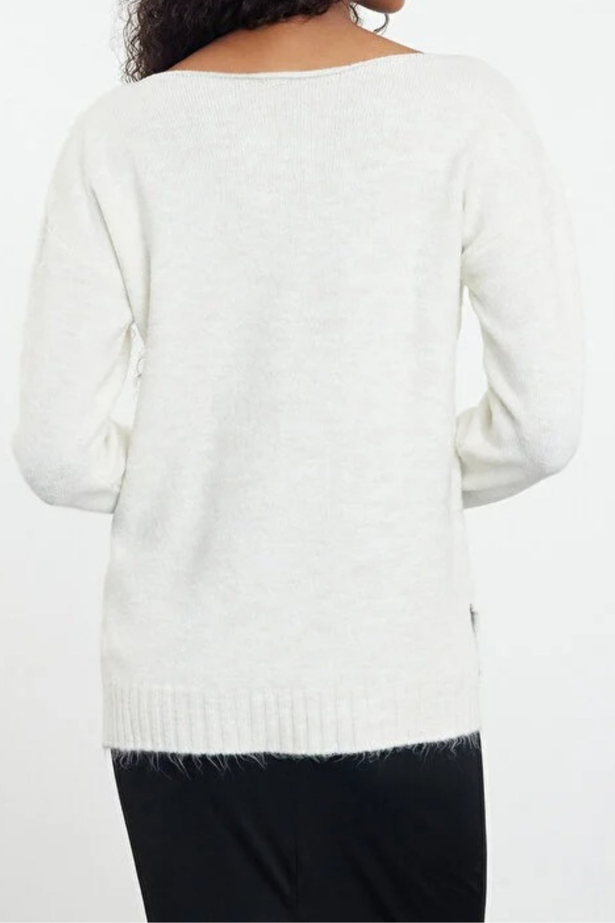 Boat Neck Basic Knit Sweater