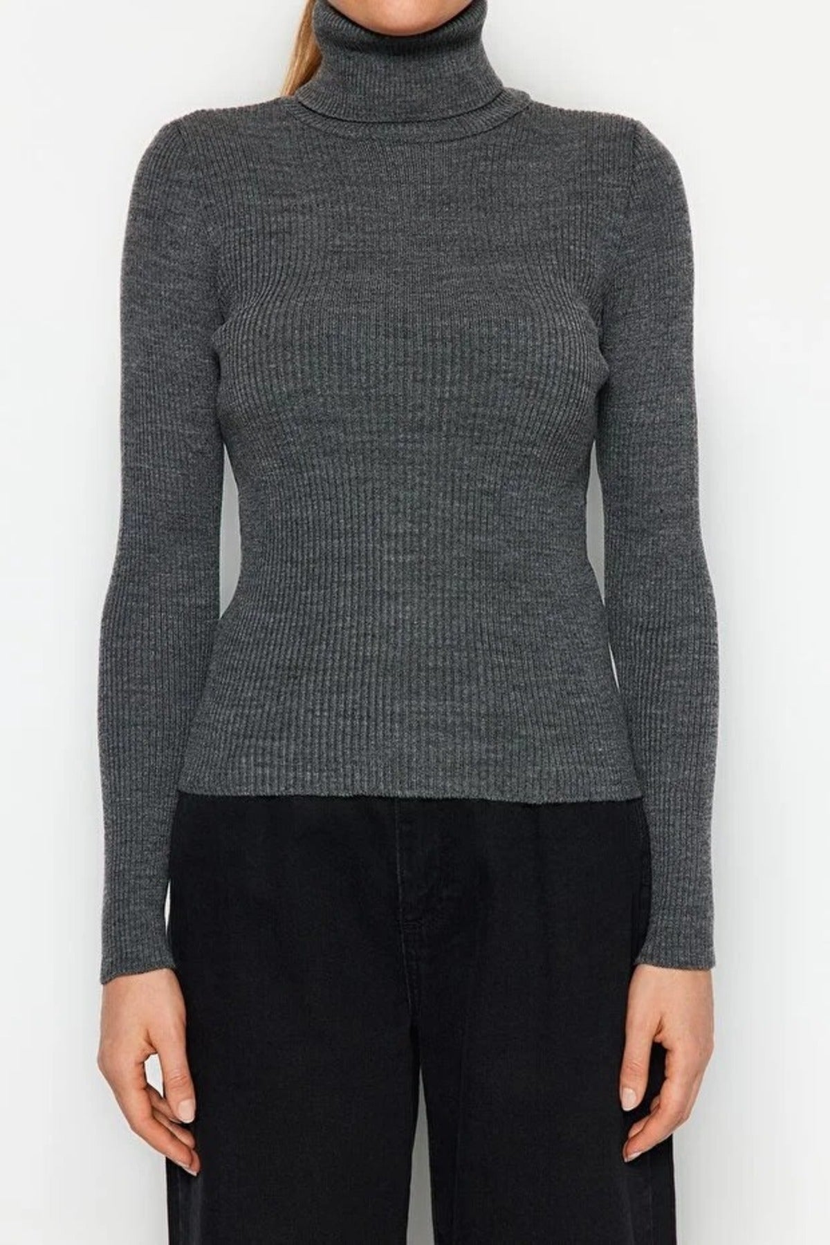 Basic Turtleneck Knit Sweater
